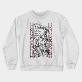 Viking with runes Crewneck Sweatshirt